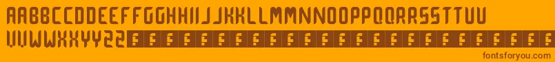 dot  curve Font – Brown Fonts on Orange Background