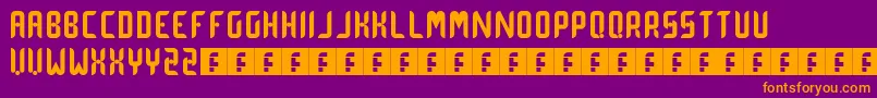 dot  curve Font – Orange Fonts on Purple Background