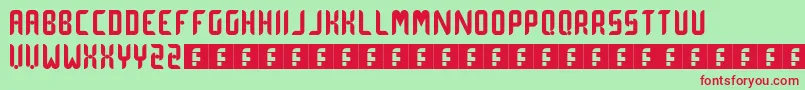 dot  curve Font – Red Fonts on Green Background