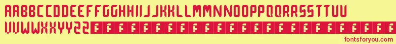 dot  curve Font – Red Fonts on Yellow Background