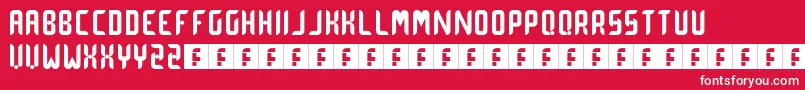 dot  curve Font – White Fonts on Red Background