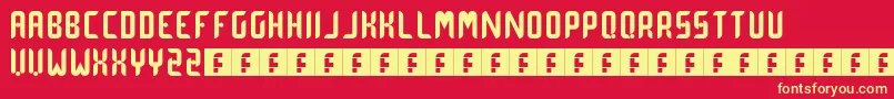 dot  curve Font – Yellow Fonts on Red Background