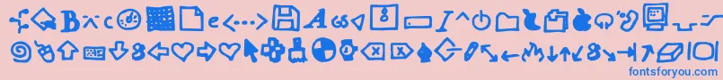 Dot Com Font – Blue Fonts on Pink Background
