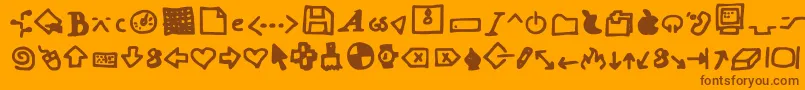 Dot Com Font – Brown Fonts on Orange Background