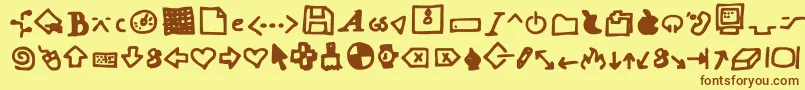 Dot Com Font – Brown Fonts on Yellow Background