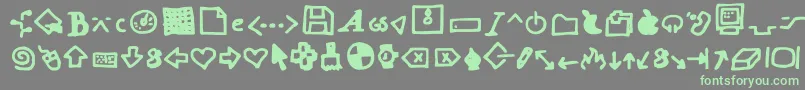 Dot Com-fontti – vihreät fontit harmaalla taustalla