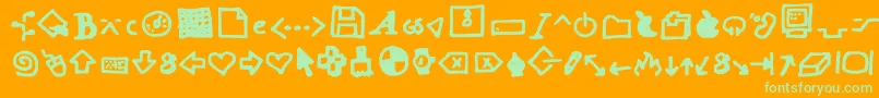 Dot Com Font – Green Fonts on Orange Background