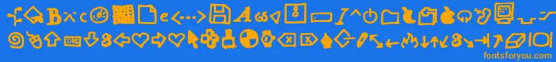Dot Com Font – Orange Fonts on Blue Background