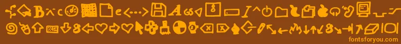 Dot Com Font – Orange Fonts on Brown Background