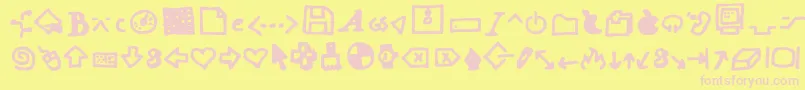 Dot Com Font – Pink Fonts on Yellow Background