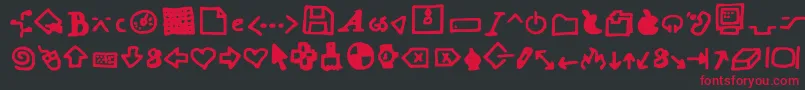 Dot Com Font – Red Fonts on Black Background