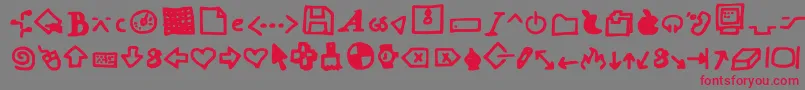 Dot Com Font – Red Fonts on Gray Background