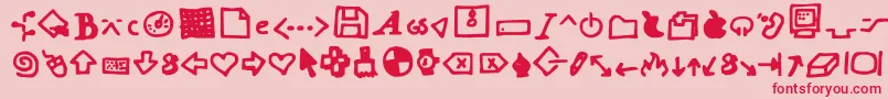 Dot Com Font – Red Fonts on Pink Background