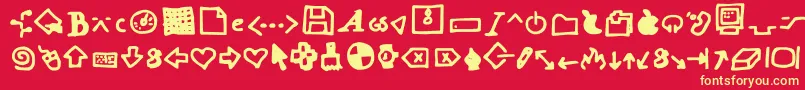 フォントDot Com – 黄色の文字、赤い背景