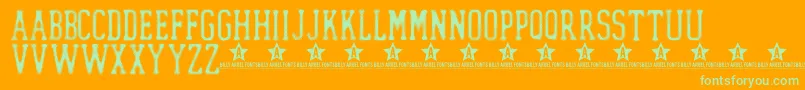 DOTLED   Font – Green Fonts on Orange Background