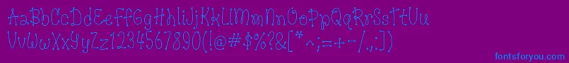 DotsofFun Regular-Schriftart – Blaue Schriften auf violettem Hintergrund