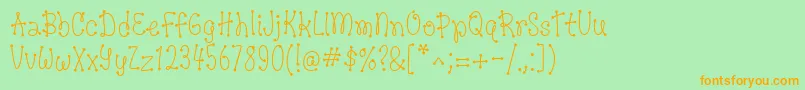 DotsofFun Regular Font – Orange Fonts on Green Background