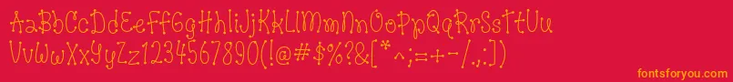 DotsofFun Regular Font – Orange Fonts on Red Background