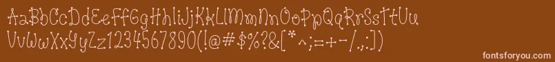 DotsofFun Regular-Schriftart – Rosa Schriften auf braunem Hintergrund