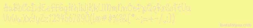 DotsofFun Regular-Schriftart – Rosa Schriften auf gelbem Hintergrund