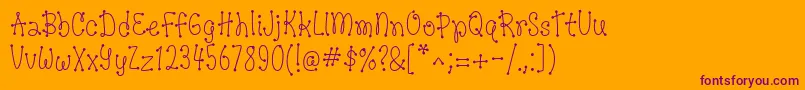 DotsofFun Regular-Schriftart – Violette Schriften auf orangefarbenem Hintergrund