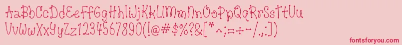DotsofFun Regular Font – Red Fonts on Pink Background