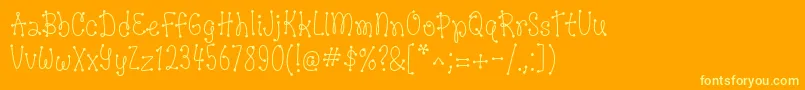 Czcionka DotsofFun Regular – żółte czcionki na pomarańczowym tle