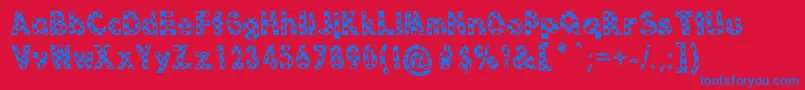 Dottie B MacSpotter Font – Blue Fonts on Red Background