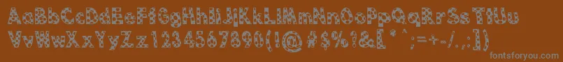 Dottie B MacSpotter Font – Gray Fonts on Brown Background
