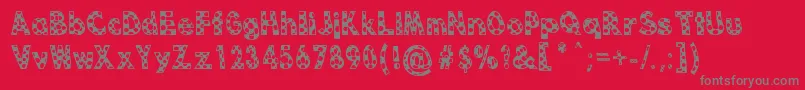 Dottie B MacSpotter Font – Gray Fonts on Red Background