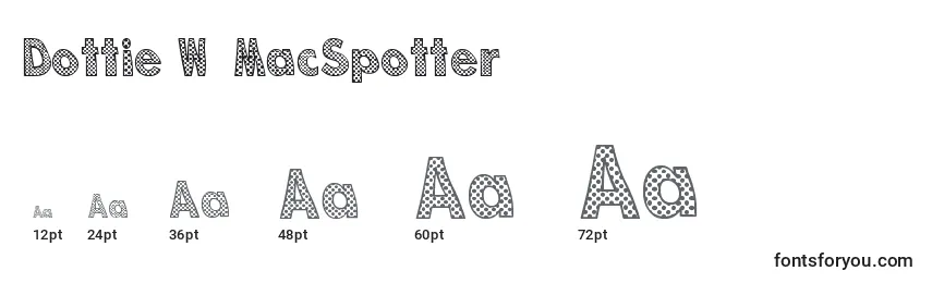 Размеры шрифта Dottie W  MacSpotter