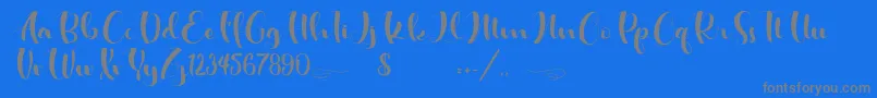 Double Jacket-Schriftart – Graue Schriften auf blauem Hintergrund