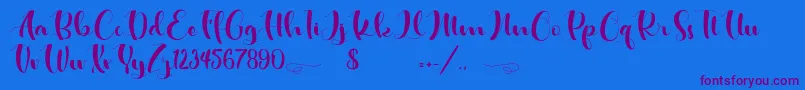 fuente Double Jacket – Fuentes Moradas Sobre Fondo Azul