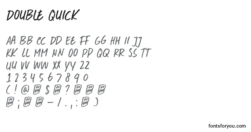 Schriftart Double Quick – Alphabet, Zahlen, spezielle Symbole