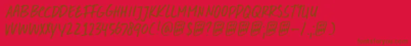 Double Quick-fontti – ruskeat fontit punaisella taustalla