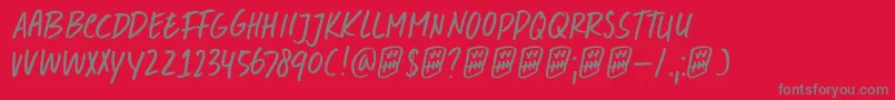 Double Quick Font – Gray Fonts on Red Background