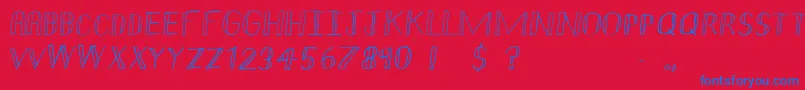 Double Strike Font – Blue Fonts on Red Background