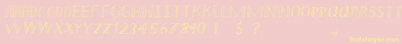 Double Strike-Schriftart – Gelbe Schriften auf rosa Hintergrund