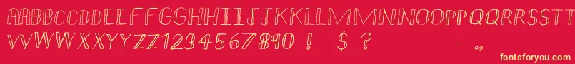 Double Strike Font – Yellow Fonts on Red Background