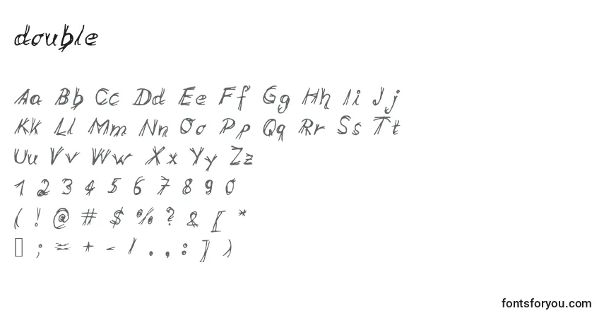 Schriftart Double (125409) – Alphabet, Zahlen, spezielle Symbole