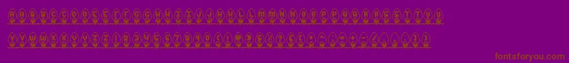 XmasLightsBrk-Schriftart – Braune Schriften auf violettem Hintergrund