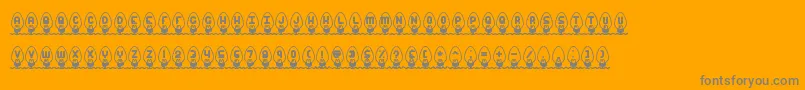 Fonte XmasLightsBrk – fontes cinzas em um fundo laranja