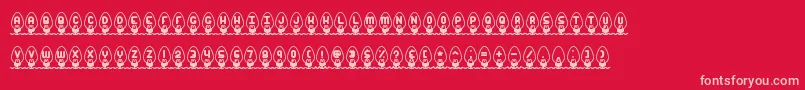 XmasLightsBrk Font – Pink Fonts on Red Background