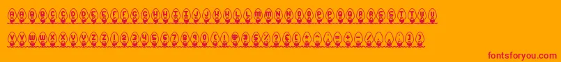 XmasLightsBrk Font – Red Fonts on Orange Background