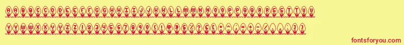 XmasLightsBrk Font – Red Fonts on Yellow Background