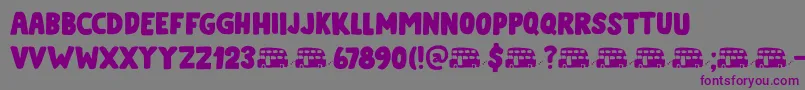 Шрифт Doubledecker DEMO – фиолетовые шрифты на сером фоне