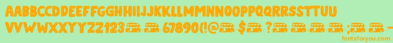 Doubledecker Dots DEMO Font – Orange Fonts on Green Background