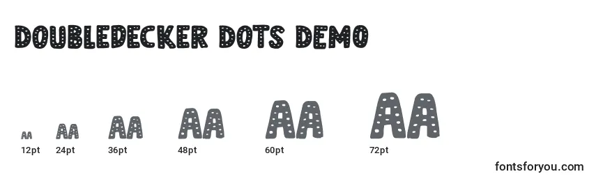 Tamanhos de fonte Doubledecker Dots DEMO