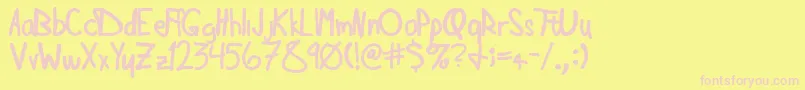 DOUGHN   Font – Pink Fonts on Yellow Background