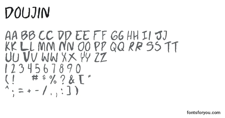 Doujin-fontti – aakkoset, numerot, erikoismerkit